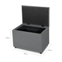 Ver imagem 3 de Puff Baú 60cm Porta Treco Madeira Veludo Estofado Premium