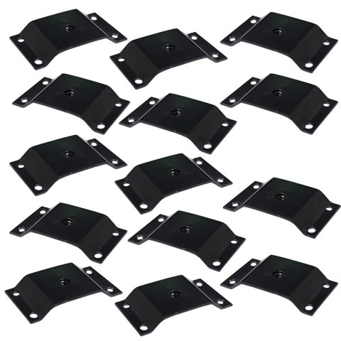 Kit 14 Chapinhas Chapa Elevada Fixação Pés Palito Rosca 5/16 Preto