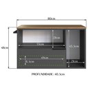 Ver imagem 3 de Gabinete para Banheiro 02 Portas 01 Gaveta 80cm Mel Grafite Proddy