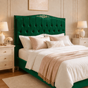 Ver imagem 1 de Cabeceira Greta 160cm Estofada Veludo p/ Cama Box Casal Queen Quarto