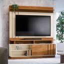 Ver imagem 3 de Estante Home para TV Goiás 1 Porta MDF e MDP 150cm Off White-Canela