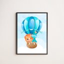 Ver imagem 1 de Quadro Dinossaurinhos No Balão 24x18cm - com vidro:Madeira preta