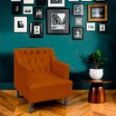 Ver imagem 2 de Kit 2 Poltronas para Sala de Estar Clássica Confortável e Reforçada Suede Elizabeth:terracota