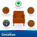 Ver imagem 3 de Kit 2 Poltronas para Sala de Estar Clássica Confortável e Reforçada Suede Elizabeth:terracota