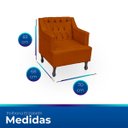 Ver imagem 7 de Kit 2 Poltronas para Sala de Estar Clássica Confortável e Reforçada Suede Elizabeth:terracota