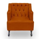 Ver imagem 6 de Kit 2 Poltronas para Sala de Estar Clássica Confortável e Reforçada Suede Elizabeth:terracota