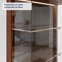 Ver imagem 3 de Cristaleira Átria 2 Portas 5 Prateleiras Madeira Maciça com LED Amêndoa Rudnick