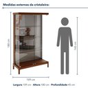 Ver imagem 2 de Cristaleira Átria 2 Portas 5 Prateleiras Madeira Maciça com LED Amêndoa Rudnick