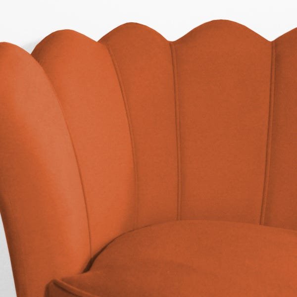 Poltrona Dália Pés Hairpin Legs Bronze Veludo Telha MadeiraMadeira