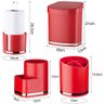 Conjunto Cozinha 4 Peças C/ Lixeira Porta Detergente - Vermelho - 6