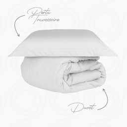 Duvet capa de edredom Solteiro branco Cetim300fios Naturalle - 3