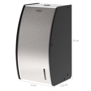Porta Papel Higiênico Decorline Dispenser para Papel Interfolhado Banheiro Aço Inox e Preto