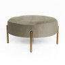 Puff Oreo Redondo Decorativo Base Dourado Suede Nude - 3