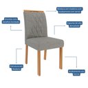Ver imagem 7 de Conjunto de Mesa de Jantar Tampo de Vidro Off White Louise 1,80 com e 6 Cadeiras Juliana Cinamomo/