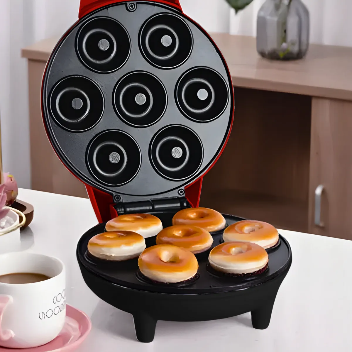 Máquina de Donuts - Faz 7 Rosquinhas - 110v - Vermelho - 2