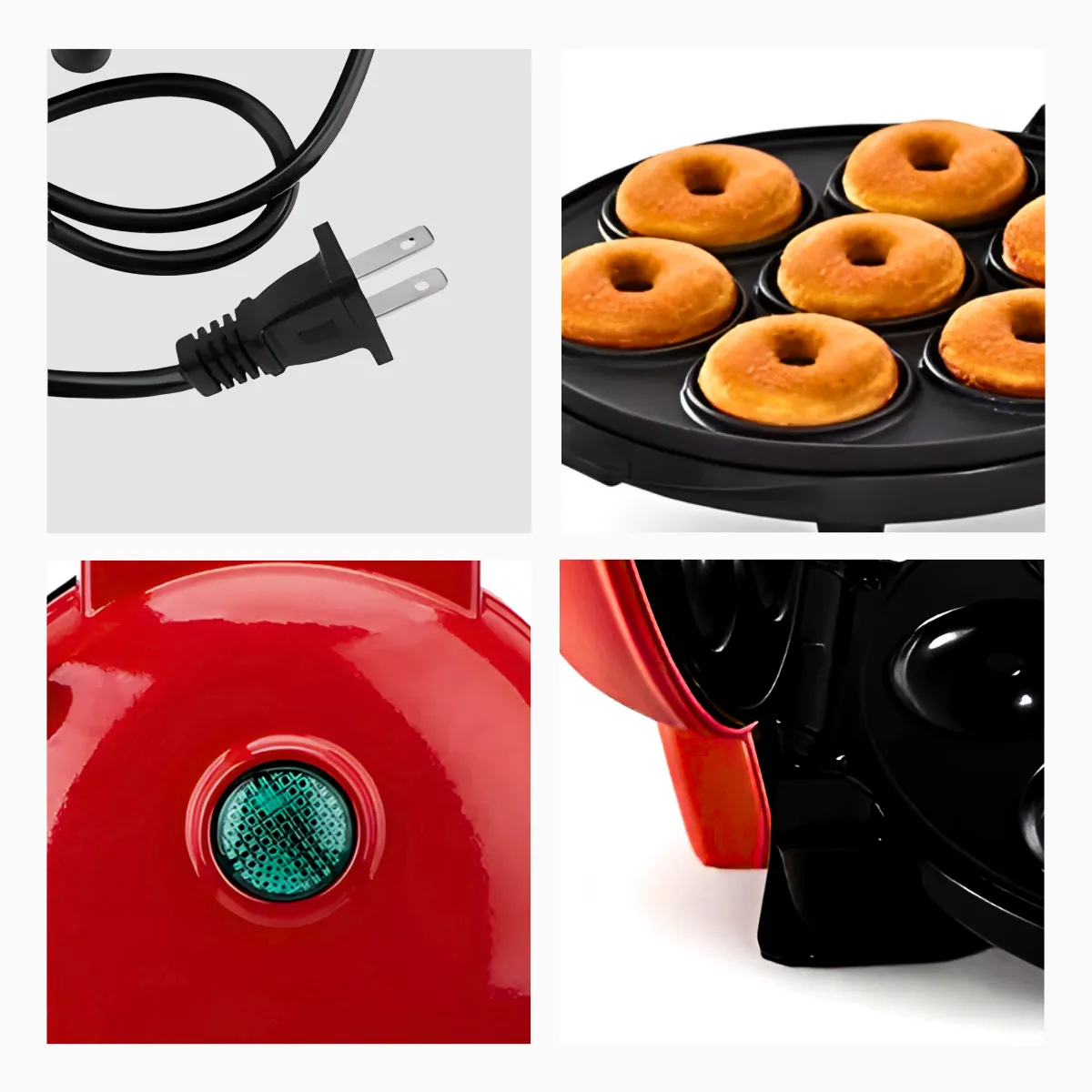 Máquina de Donuts - Faz 7 Rosquinhas - 110v - Vermelho - 5