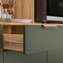 Ver imagem 5 de Armario Cozinha Compacta Tropical 160cm 7 Portas e 2 Gavetas Freijo/verde/ripado