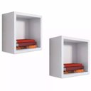 Ver imagem 1 de Kit 02un Nicho Decorativo Quadrado 31x31x15 Branco.