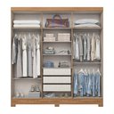 Ver imagem 3 de Guarda Roupa Casal B367 Ripado 6 Portas Nature - Móveis Briz