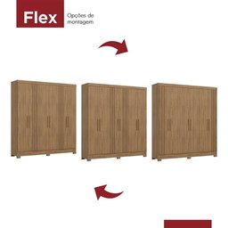 Guarda Roupa Casal B367 Ripado 6 Portas Nature - Móveis Briz - 4