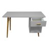 Escrivaninha Mesa Estudos Bancada Madeira Mdf Computador Pé palito Gaveta 78x120x50cm - Cinza claro - 2