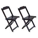 Ver imagem 2 de Conjunto de Mesa Dobravel com 2 Cadeiras de Madeira 70x70 Ideal para Bar e Restaurante - Tabaco