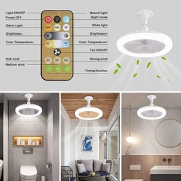 Ventilador Teto Led Rgb Silencioso Controle Remoto (branco) - 11