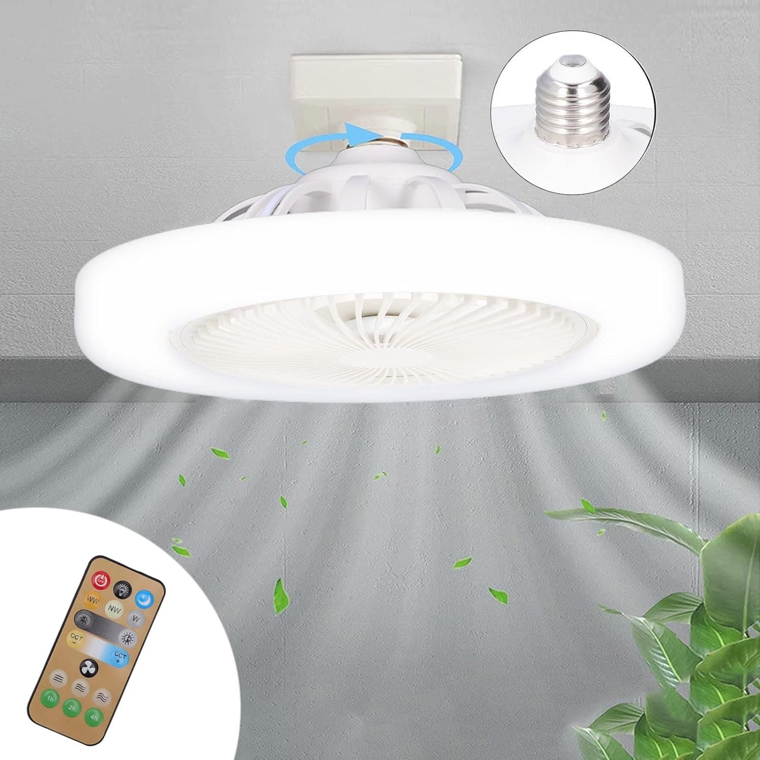 Ventilador de Teto com Lâmpada Encaixe E27 Led 30w Silencioso e Inteligente com Controle Remoto:vent - 6