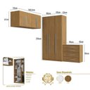 Ver imagem 3 de Quarto Modulado 100% MDF 4 Peças 7 Portas Cômoda 4 Gavetas Integrato Freijó