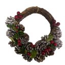 Ver imagem 1 de Enfeite de Natal de Guirlanda Decorada com Pinhas e Folhas