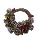 Ver imagem 2 de Enfeite de Natal de Guirlanda Decorada com Pinhas e Folhas