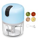 Ver imagem 3 de Mini Triturador Elétrico Portátil Azul Recarregável Usb 280ml com 3 Lâminas de Aço Inox