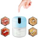 Ver imagem 2 de Mini Triturador Elétrico Portátil Azul Recarregável Usb 280ml com 3 Lâminas de Aço Inox