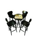 Ver imagem 1 de Mesa Área Gourmet Alta Redonda Preto Drink 4 Lugares