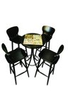Ver imagem 1 de Mesa Área Gourmet Alta Redonda Preto Drink 4 Lugares