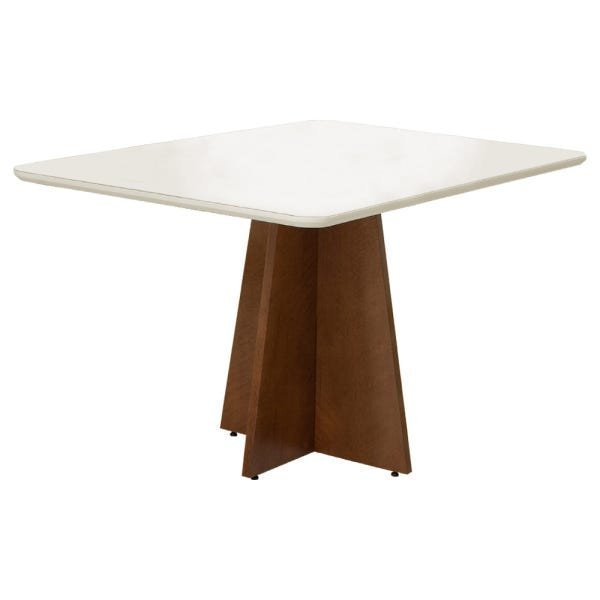 Mesa para Sala de Jantar Karina 1,35 M Tampo Vidro Off White - 1