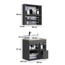 Ver imagem 4 de Conjunto Banheiro Gabinete Cuba e Espelheira 3 Portas 1 Gaveta 60cm Multimóveis Crart-CON015 Grafite