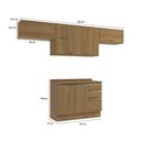 Ver imagem 3 de Armário de Cozinha Completa 100% Mdf 280cm Nogueira Celeste Kappesberg