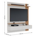 Ver imagem 3 de Home Suspenso Patrícia 1.5 para Sala de Tv até 65 Polegadas 2 Portas Off White Matte/ Freijó - Bela
