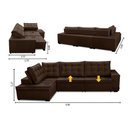 Ver imagem 4 de Sofá de Canto Retrátil e Reclinável com Molas 3,00x2,00 Le Jacke Suede Marrom Madelina Decor
