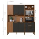 Ver imagem 5 de Kit Cozinha 1,80 Grecia 7 Portas 2 Gavetas Freijo/Chumbo - Indekes