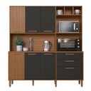 Ver imagem 1 de Kit Cozinha 1,80 Grecia 7 Portas 2 Gavetas Freijo/Chumbo - Indekes