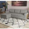 Sofá Elite com Chaise 253cm 03 Lugares S103-3 Kappesberg Estar - Kappesberg Cinza Mesclado - 1