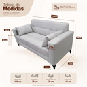 Ver imagem 2 de Sofá Gianni | Pé Aço Carbono | Tecido Acquablock | 150cm | Cinza Claro