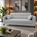 Ver imagem 1 de Sofá Gianni | Pé Aço Carbono | Tecido Acquablock | 150cm | Cinza Claro