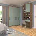 Ver imagem 2 de Quarto Home Office com Guarda Roupas e Bancada de Estudos Paris Luciane Móveis