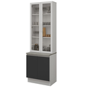 Ver imagem 6 de Kit Balcão + Cristaleira 70cm Branco/Preto Glamy Madesa 01