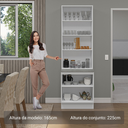 Ver mais imagens de Kit Balcão + Cristaleira 70cm Branco/Preto Glamy Madesa 01
