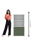 Ver imagem 6 de Armário Misto para Escritório com Nicho e Portas com Chave 159,6cm P25 Pandin Branco/Sálvia
