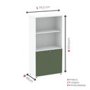 Ver imagem 4 de Armário Misto para Escritório com Nicho e Portas com Chave 159,6cm P25 Pandin Branco/Sálvia